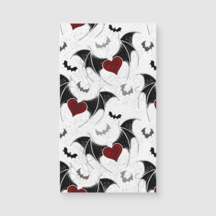 Halloween-Herz mit schwarzen Fledermausflügeln Magnetkarte