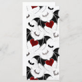 Halloween-Herz mit schwarzen Fledermausflügeln Menükarte (Vorne/Hinten)