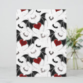 Halloween-Herz mit schwarzen Fledermausflügeln Menükarte (Stehend Vorderseite)