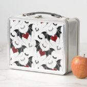 Halloween-Herz mit schwarzen Fledermausflügeln Metall Brotdose (Beispiel)