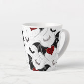 Halloween-Herz mit schwarzen Fledermausflügeln Milchtasse (Rechte Ecke)