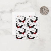 Halloween-Herz mit schwarzen Fledermausflügeln Mitteilungskarte (Vorderseite/Rückseite Beispiel)