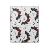 Halloween-Herz mit schwarzen Fledermausflügeln Notizblock (Rotiert)