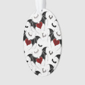 Halloween-Herz mit schwarzen Fledermausflügeln Ornament (Vorderseite)