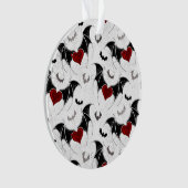 Halloween-Herz mit schwarzen Fledermausflügeln Ornament (Vorderseite)