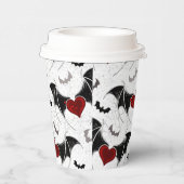 Halloween-Herz mit schwarzen Fledermausflügeln Pappbecher (Rechts)