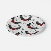 Halloween-Herz mit schwarzen Fledermausflügeln Pappteller (Schrägansicht)