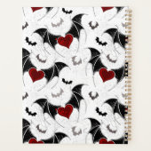 Halloween-Herz mit schwarzen Fledermausflügeln Planer (Rückseite)