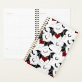 Halloween-Herz mit schwarzen Fledermausflügeln Planer (Anzeige)