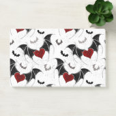 Halloween-Herz mit schwarzen Fledermausflügeln Post-it Klebezettel (Büro)