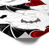 Halloween-Herz mit schwarzen Fledermausflügeln Poster (Ecke)