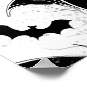 Halloween-Herz mit schwarzen Fledermausflügeln Poster (Ecke)