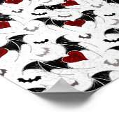 Halloween-Herz mit schwarzen Fledermausflügeln Poster (Ecke)