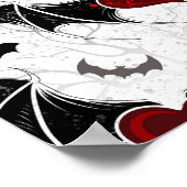 Halloween-Herz mit schwarzen Fledermausflügeln Poster (Ecke)
