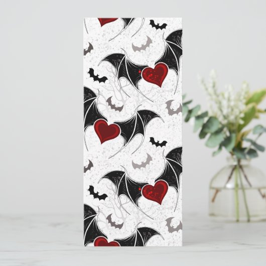 Halloween-Herz mit schwarzen Fledermausflügeln Programm (Stehend Vorderseite)