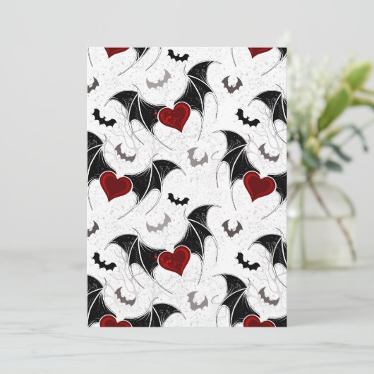 Halloween-Herz mit schwarzen Fledermausflügeln Programm (Stehend Vorderseite)