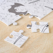 Halloween-Herz mit schwarzen Fledermausflügeln Puzzle (Seite)