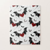 Halloween-Herz mit schwarzen Fledermausflügeln Puzzle (Vertikal)