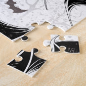 Halloween-Herz mit schwarzen Fledermausflügeln Puzzle (Seite)