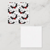 Halloween-Herz mit schwarzen Fledermausflügeln Quadratische Visitenkarte (Vorne/Hinten)