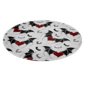 Halloween-Herz mit schwarzen Fledermausflügeln Schneidebrett (Ecke)