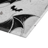 Halloween-Herz mit schwarzen Fledermausflügeln Schneidebrett (Ecke)