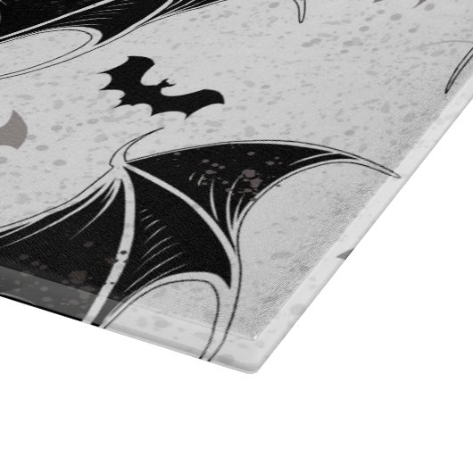 Halloween-Herz mit schwarzen Fledermausflügeln Schneidebrett (Ecke)