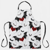 Halloween-Herz mit schwarzen Fledermausflügeln Schürze (Vorderseite)