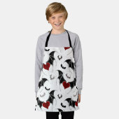 Halloween-Herz mit schwarzen Fledermausflügeln Schürze (Getragen)