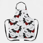 Halloween-Herz mit schwarzen Fledermausflügeln Schürze (Vorderseite)