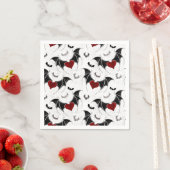 Halloween-Herz mit schwarzen Fledermausflügeln Serviette (Beispiel)