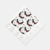 Halloween-Herz mit schwarzen Fledermausflügeln Serviette (Ecke)