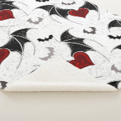 Halloween-Herz mit schwarzen Fledermausflügeln Sherpadecke (3/4)