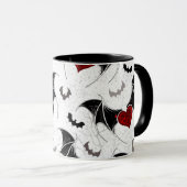 Halloween-Herz mit schwarzen Fledermausflügeln Tasse (VorderseiteRechts)