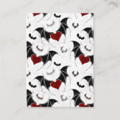 Halloween-Herz mit schwarzen Fledermausflügeln Telefonnummerkarte (Vorderseite)