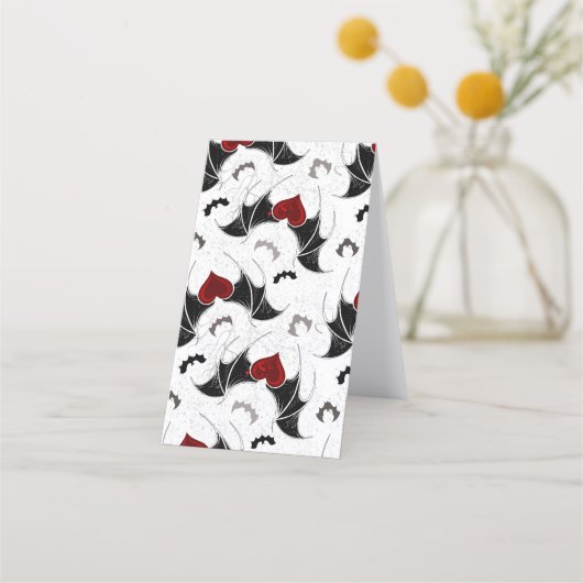 Halloween-Herz mit schwarzen Fledermausflügeln Terminkarte (Rückseite)