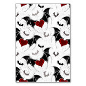 Halloween-Herz mit schwarzen Fledermausflügeln Tischnummer (Vorderseite)