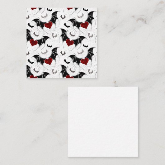 Halloween-Herz mit schwarzen Fledermausflügeln Treuekarte (Vorne/Hinten)