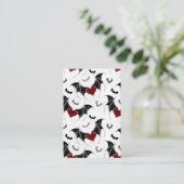 Halloween-Herz mit schwarzen Fledermausflügeln Visitenkarte (Stehend Vorderseite)