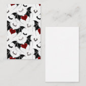 Halloween-Herz mit schwarzen Fledermausflügeln Visitenkarte (Vorne/Hinten)