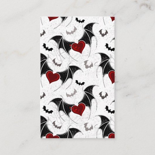Halloween-Herz mit schwarzen Fledermausflügeln Visitenkarte (Vorderseite)