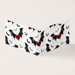 Halloween-Herz mit schwarzen Fledermausflügeln Visitenkarten