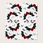 Halloween-Herz mit schwarzen Fledermausflügeln Visitenkarten (Außenseite Aufgefaltet)