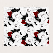 Halloween-Herz mit schwarzen Fledermausflügeln Visitenkarten (Außenseite Aufgefaltet)