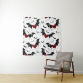 Halloween-Herz mit schwarzen Fledermausflügeln Wandteppich (Beispiel)