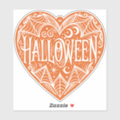 Halloween Herz, Orange Herzform, Feiertag Aufkleber (Blatt)