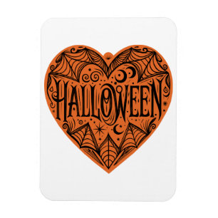 Halloween-Herz, Orange Herzform, Feiertag Magnet
