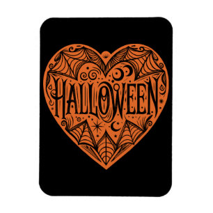 Halloween-Herz, Orange Herzform, Feiertag Magnet