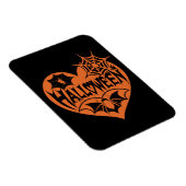 Halloween-Herz, orange Herzform, Spinnennetz Magnet (Rechte Seite)