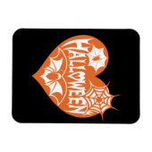 Halloween-Herz, orange Herzform, Spinnennetz Magnet (Horizontal)